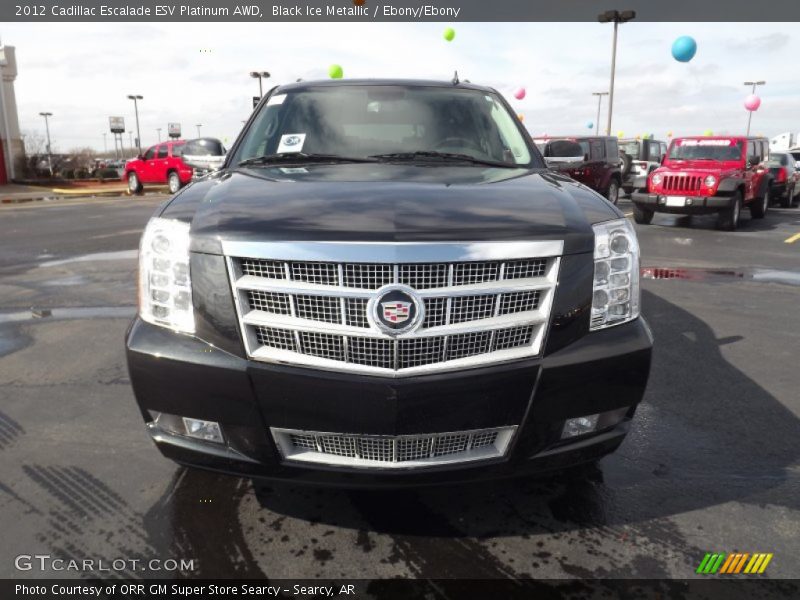 Black Ice Metallic / Ebony/Ebony 2012 Cadillac Escalade ESV Platinum AWD
