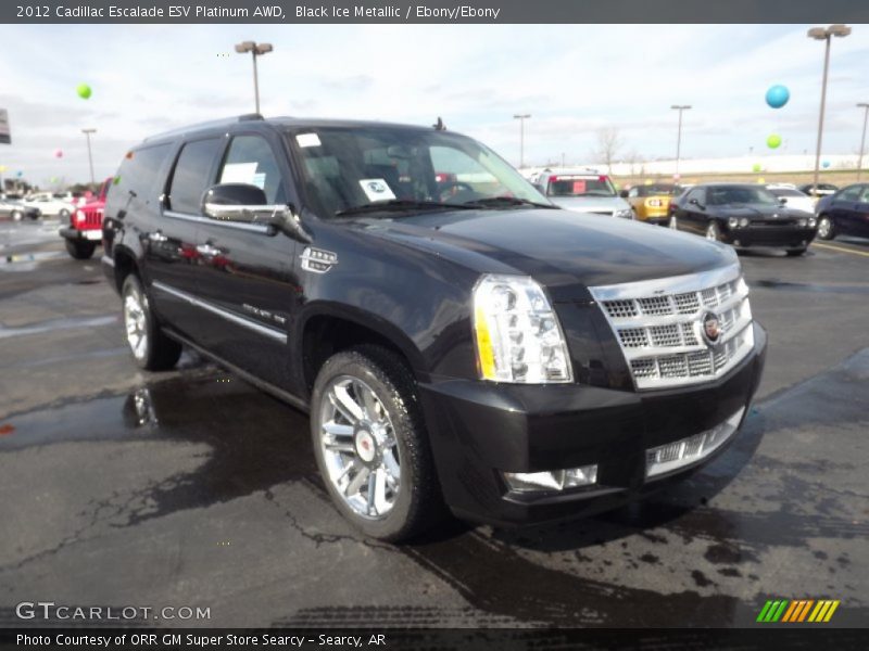 Black Ice Metallic / Ebony/Ebony 2012 Cadillac Escalade ESV Platinum AWD