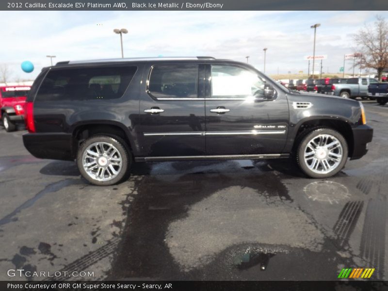 Black Ice Metallic / Ebony/Ebony 2012 Cadillac Escalade ESV Platinum AWD