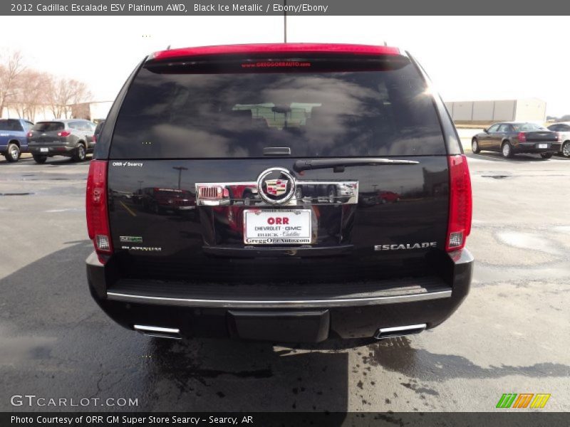 Black Ice Metallic / Ebony/Ebony 2012 Cadillac Escalade ESV Platinum AWD