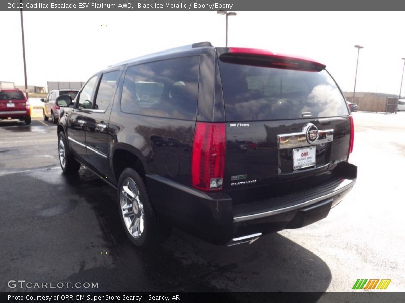 Black Ice Metallic / Ebony/Ebony 2012 Cadillac Escalade ESV Platinum AWD