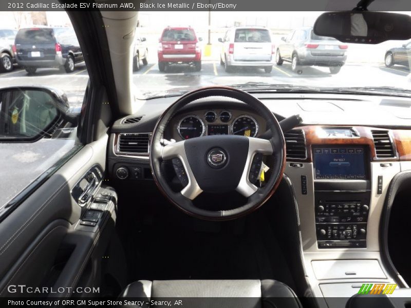 Black Ice Metallic / Ebony/Ebony 2012 Cadillac Escalade ESV Platinum AWD