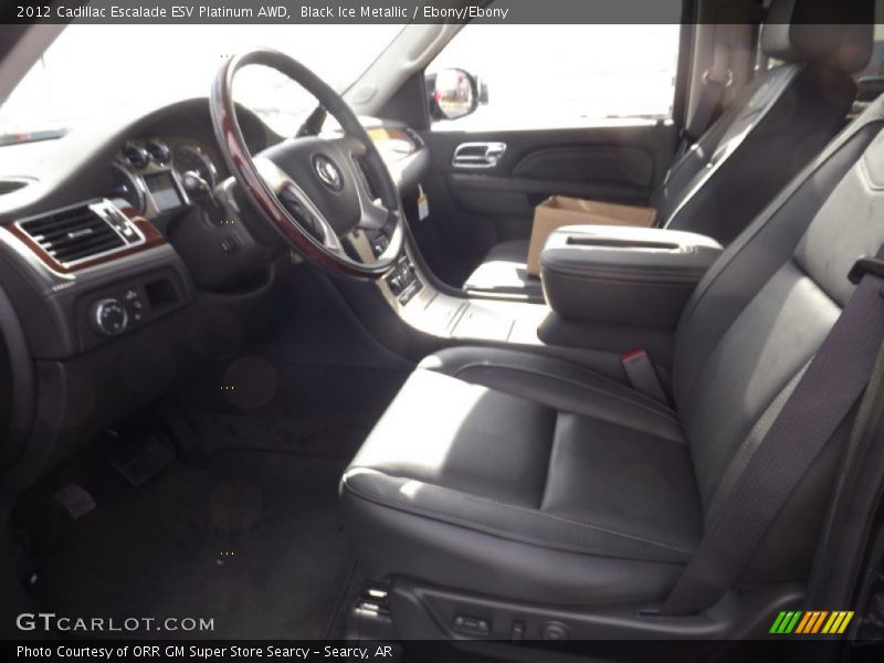 Black Ice Metallic / Ebony/Ebony 2012 Cadillac Escalade ESV Platinum AWD