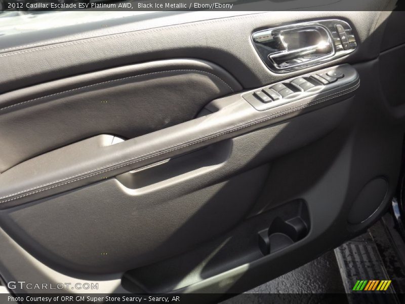 Black Ice Metallic / Ebony/Ebony 2012 Cadillac Escalade ESV Platinum AWD