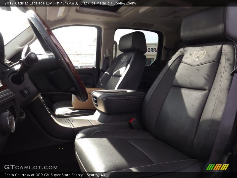 Black Ice Metallic / Ebony/Ebony 2012 Cadillac Escalade ESV Platinum AWD