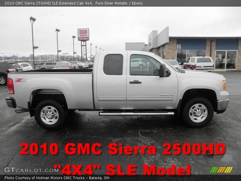Pure Silver Metallic / Ebony 2010 GMC Sierra 2500HD SLE Extended Cab 4x4