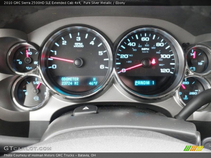 Pure Silver Metallic / Ebony 2010 GMC Sierra 2500HD SLE Extended Cab 4x4