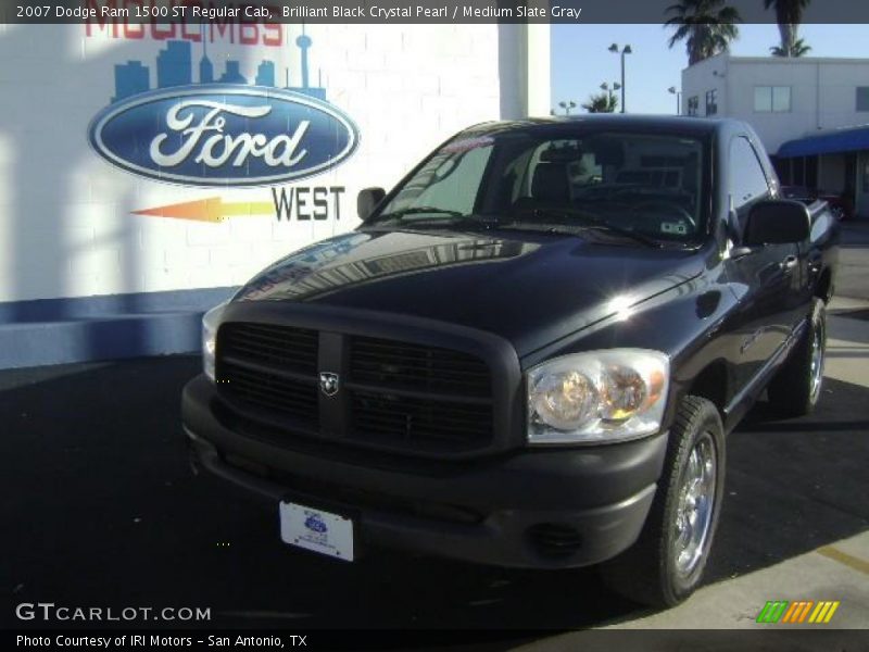Brilliant Black Crystal Pearl / Medium Slate Gray 2007 Dodge Ram 1500 ST Regular Cab