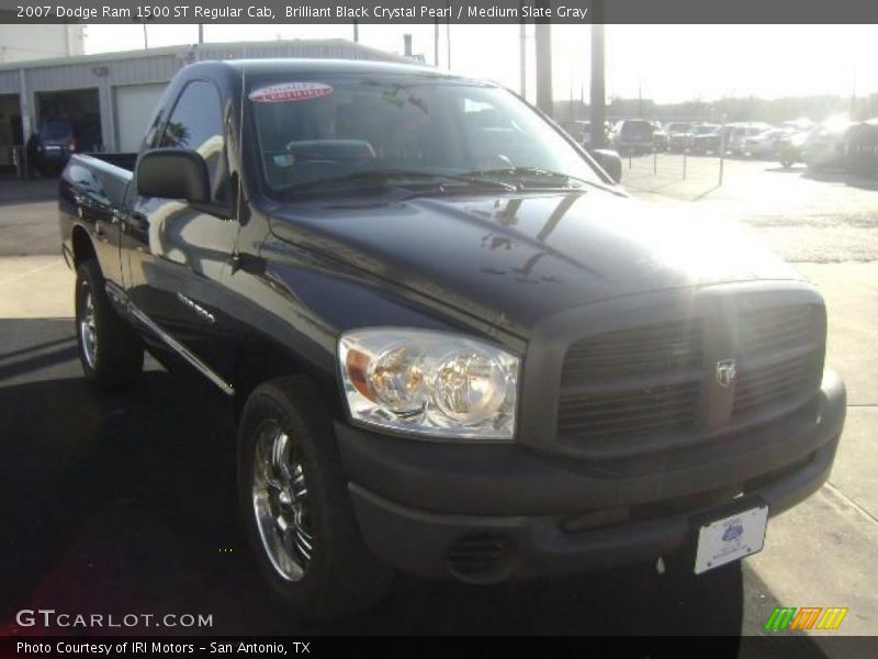Brilliant Black Crystal Pearl / Medium Slate Gray 2007 Dodge Ram 1500 ST Regular Cab