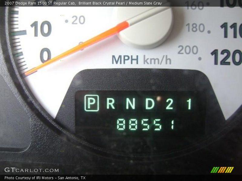 Brilliant Black Crystal Pearl / Medium Slate Gray 2007 Dodge Ram 1500 ST Regular Cab