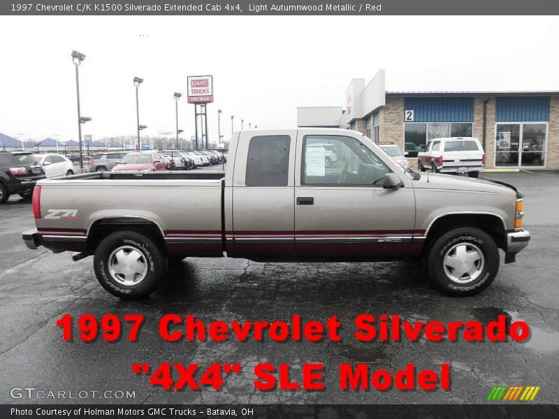 Light Autumnwood Metallic / Red 1997 Chevrolet C/K K1500 Silverado Extended Cab 4x4