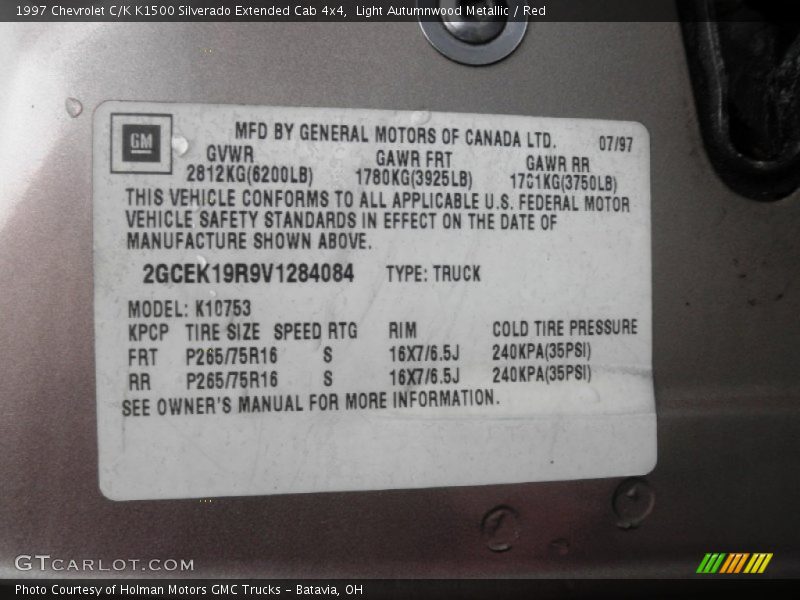 Light Autumnwood Metallic / Red 1997 Chevrolet C/K K1500 Silverado Extended Cab 4x4