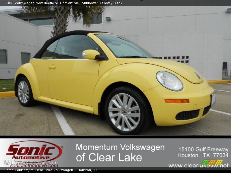 Sunflower Yellow / Black 2008 Volkswagen New Beetle SE Convertible