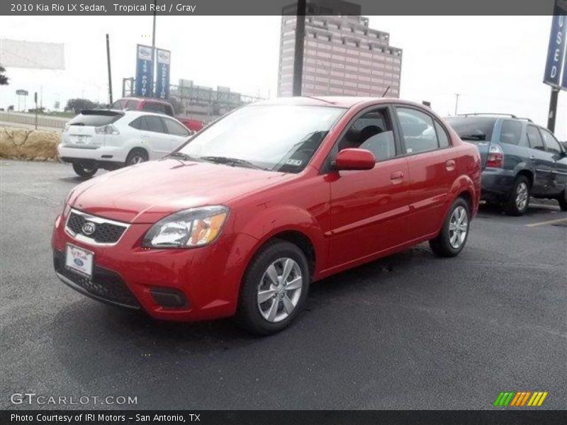 Tropical Red / Gray 2010 Kia Rio LX Sedan