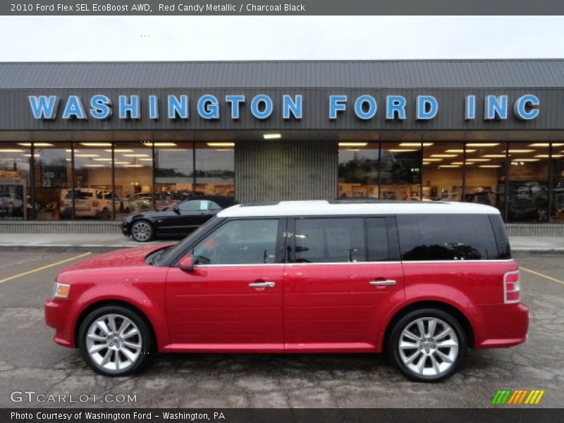 Red Candy Metallic / Charcoal Black 2010 Ford Flex SEL EcoBoost AWD