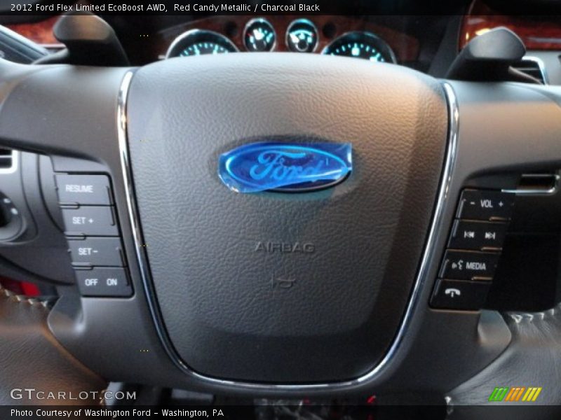 Red Candy Metallic / Charcoal Black 2012 Ford Flex Limited EcoBoost AWD