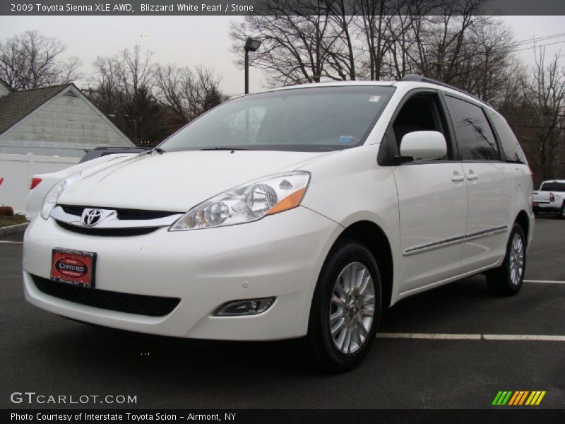 Blizzard White Pearl / Stone 2009 Toyota Sienna XLE AWD