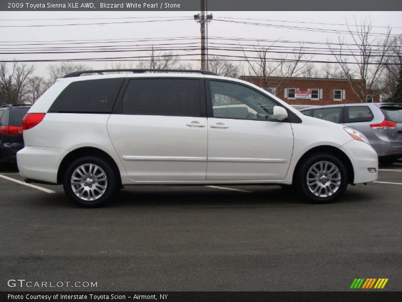 Blizzard White Pearl / Stone 2009 Toyota Sienna XLE AWD