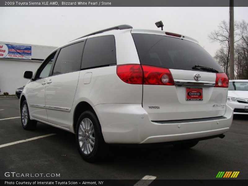 Blizzard White Pearl / Stone 2009 Toyota Sienna XLE AWD