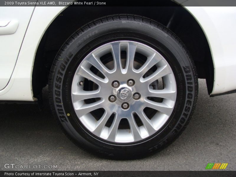 Blizzard White Pearl / Stone 2009 Toyota Sienna XLE AWD