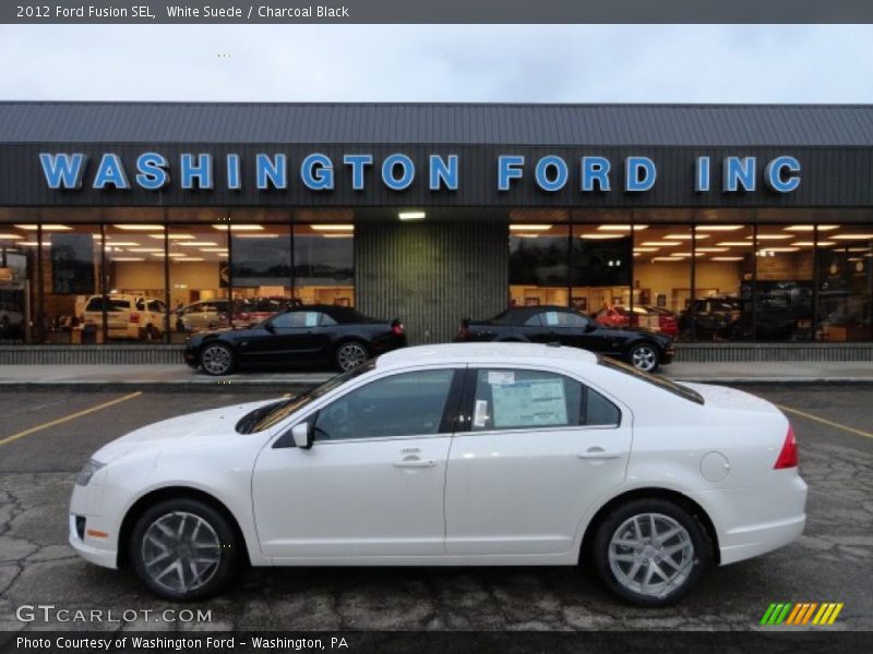 White Suede / Charcoal Black 2012 Ford Fusion SEL