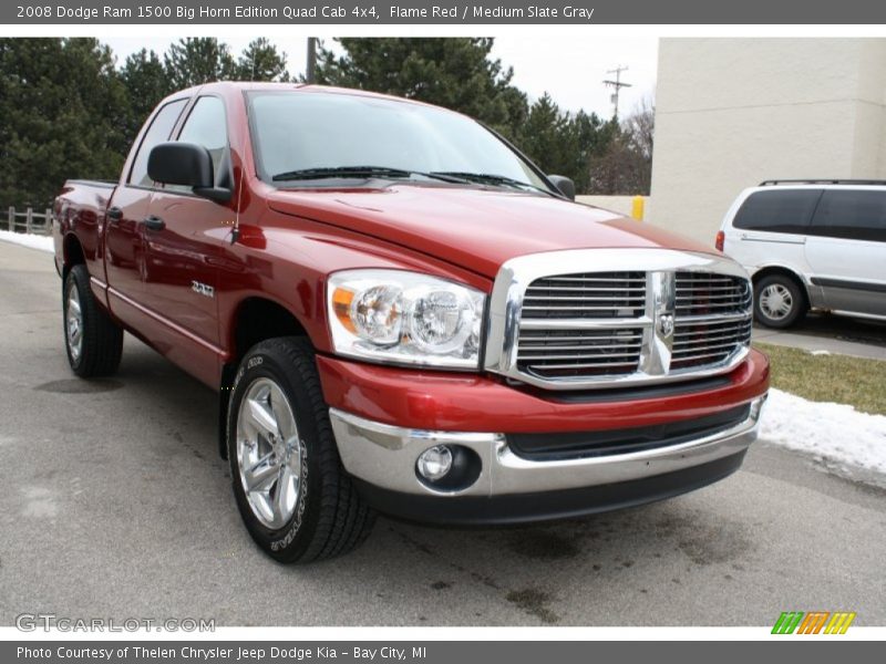 Flame Red / Medium Slate Gray 2008 Dodge Ram 1500 Big Horn Edition Quad Cab 4x4