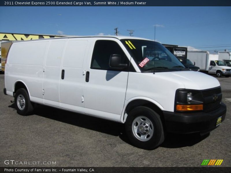 Summit White / Medium Pewter 2011 Chevrolet Express 2500 Extended Cargo Van