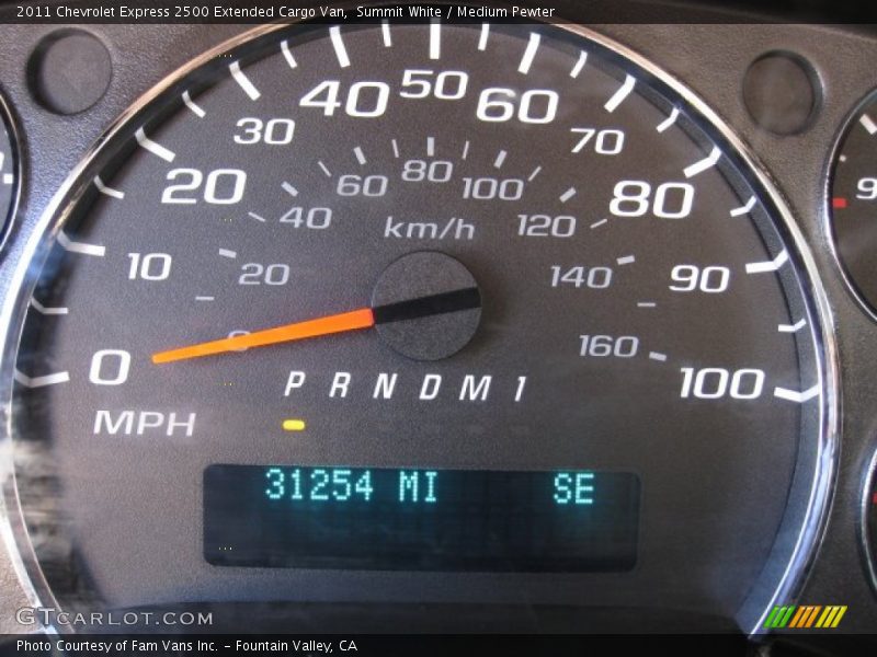 Summit White / Medium Pewter 2011 Chevrolet Express 2500 Extended Cargo Van
