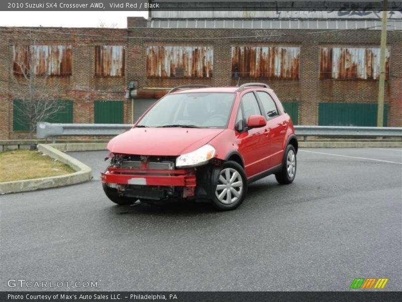 Vivid Red / Black 2010 Suzuki SX4 Crossover AWD
