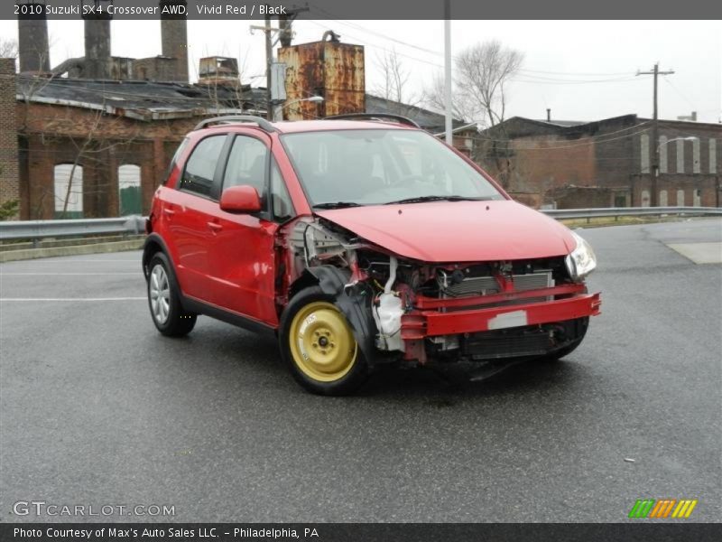 Vivid Red / Black 2010 Suzuki SX4 Crossover AWD