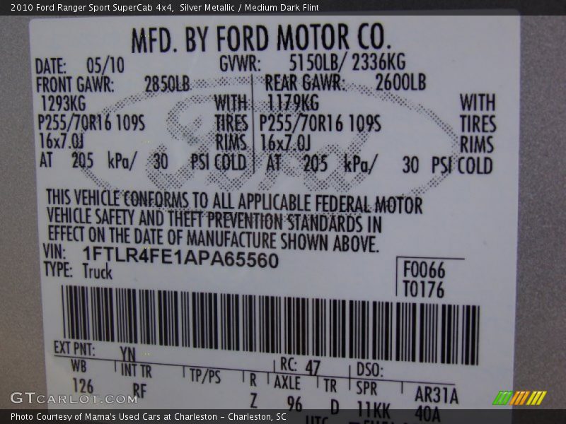 Silver Metallic / Medium Dark Flint 2010 Ford Ranger Sport SuperCab 4x4