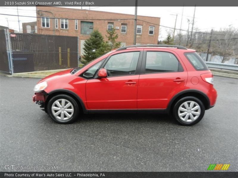 Vivid Red / Black 2010 Suzuki SX4 Crossover AWD