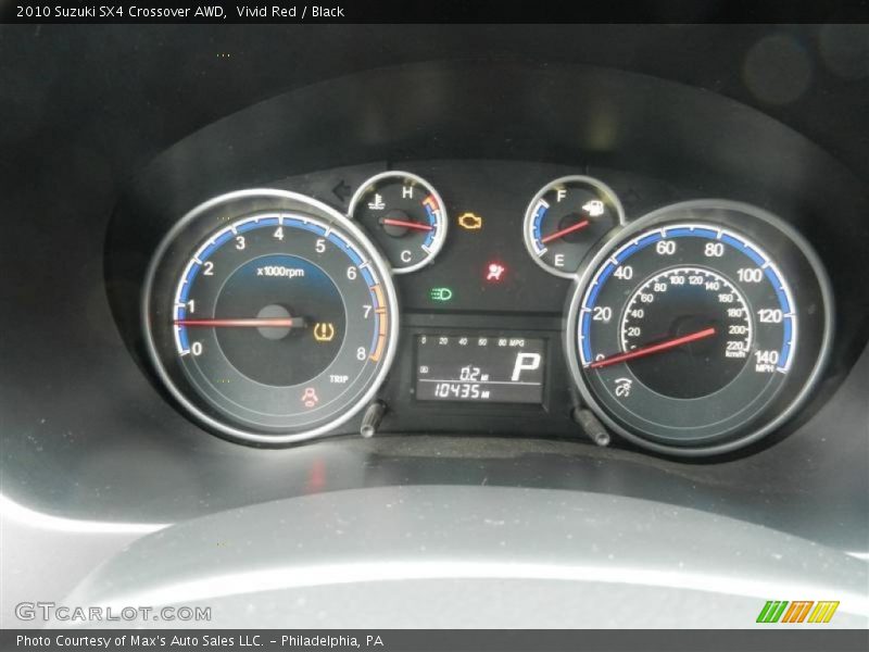 Vivid Red / Black 2010 Suzuki SX4 Crossover AWD