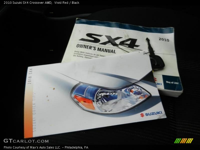 Vivid Red / Black 2010 Suzuki SX4 Crossover AWD