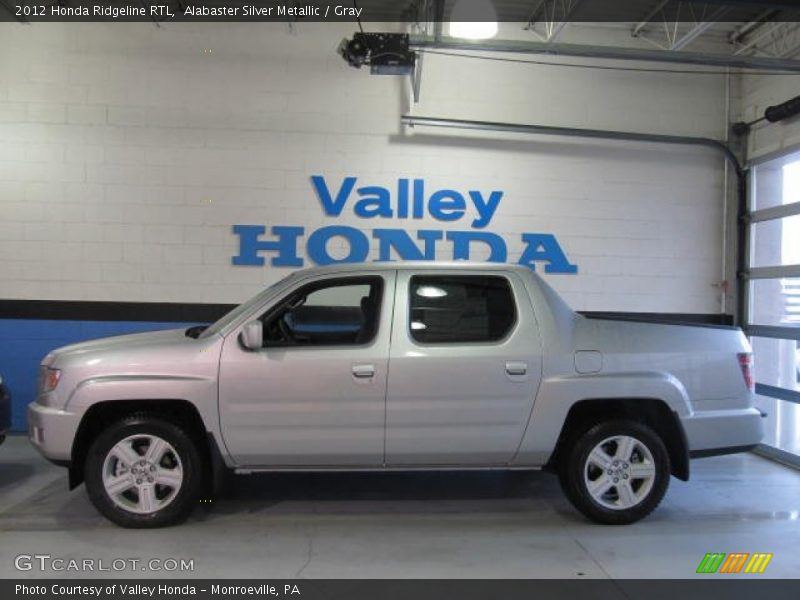 Alabaster Silver Metallic / Gray 2012 Honda Ridgeline RTL