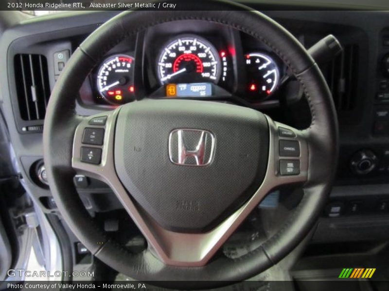Alabaster Silver Metallic / Gray 2012 Honda Ridgeline RTL