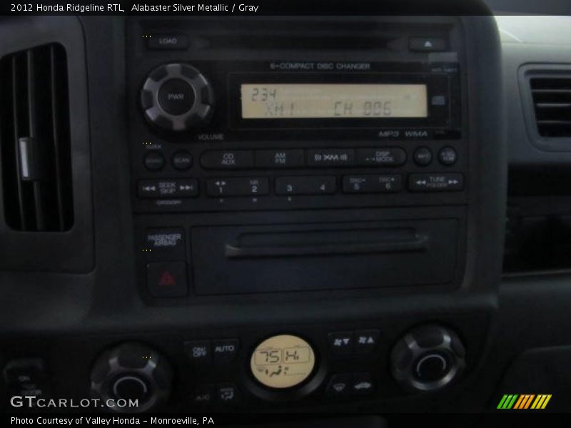 Alabaster Silver Metallic / Gray 2012 Honda Ridgeline RTL