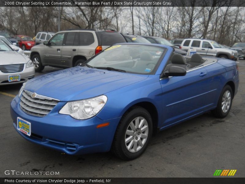 Marathon Blue Pearl / Dark Slate Gray/Light Slate Gray 2008 Chrysler Sebring LX Convertible