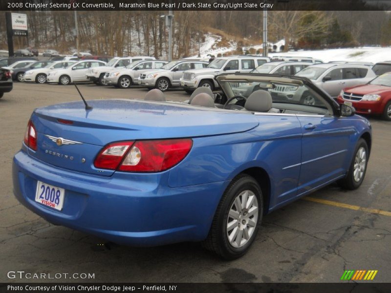 Marathon Blue Pearl / Dark Slate Gray/Light Slate Gray 2008 Chrysler Sebring LX Convertible