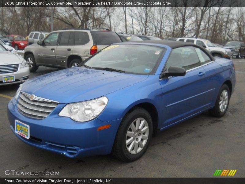 Marathon Blue Pearl / Dark Slate Gray/Light Slate Gray 2008 Chrysler Sebring LX Convertible