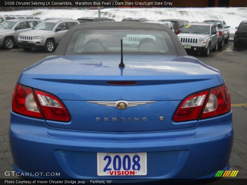 Marathon Blue Pearl / Dark Slate Gray/Light Slate Gray 2008 Chrysler Sebring LX Convertible
