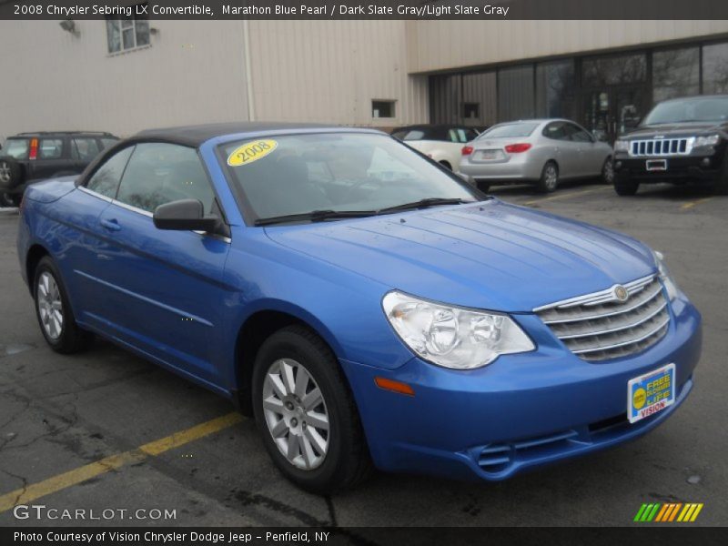 Marathon Blue Pearl / Dark Slate Gray/Light Slate Gray 2008 Chrysler Sebring LX Convertible