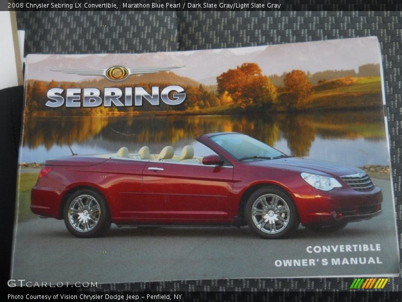 Marathon Blue Pearl / Dark Slate Gray/Light Slate Gray 2008 Chrysler Sebring LX Convertible