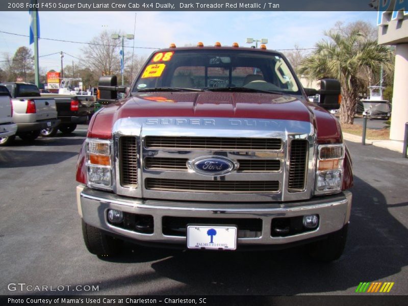 Dark Toreador Red Metallic / Tan 2008 Ford F450 Super Duty Lariat Crew Cab 4x4 Dually
