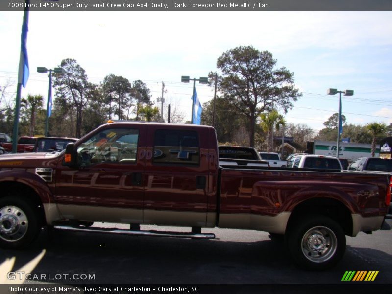 Dark Toreador Red Metallic / Tan 2008 Ford F450 Super Duty Lariat Crew Cab 4x4 Dually