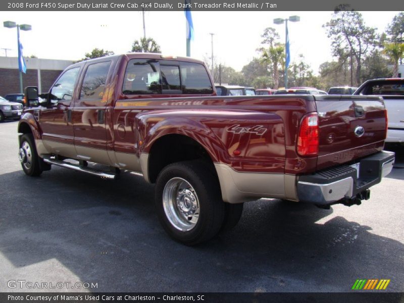 Dark Toreador Red Metallic / Tan 2008 Ford F450 Super Duty Lariat Crew Cab 4x4 Dually