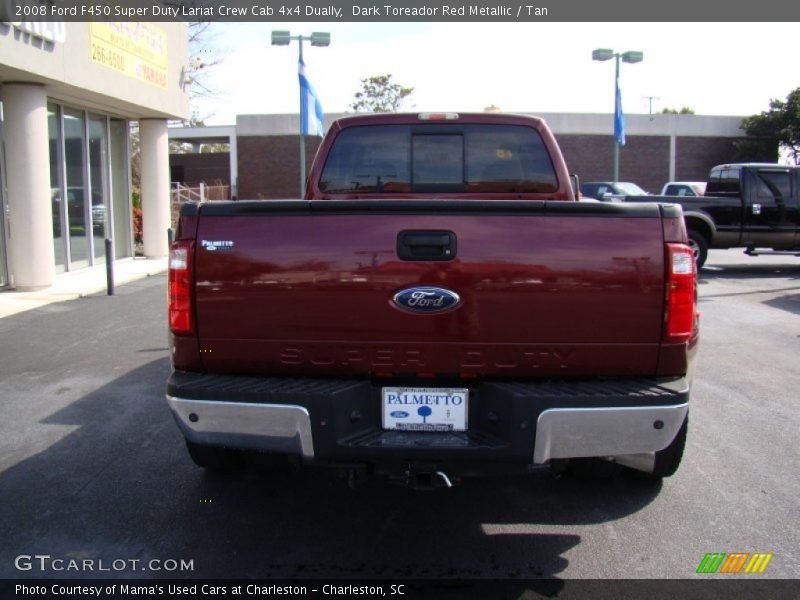 Dark Toreador Red Metallic / Tan 2008 Ford F450 Super Duty Lariat Crew Cab 4x4 Dually