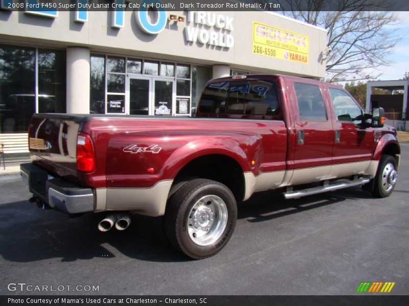 Dark Toreador Red Metallic / Tan 2008 Ford F450 Super Duty Lariat Crew Cab 4x4 Dually