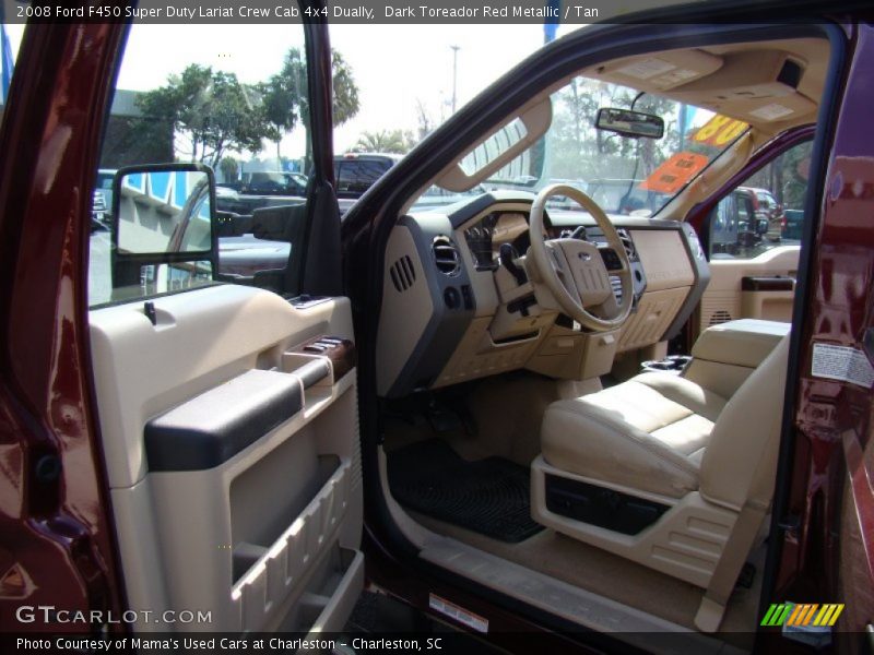 Dark Toreador Red Metallic / Tan 2008 Ford F450 Super Duty Lariat Crew Cab 4x4 Dually