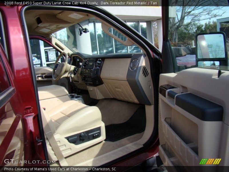 Dark Toreador Red Metallic / Tan 2008 Ford F450 Super Duty Lariat Crew Cab 4x4 Dually